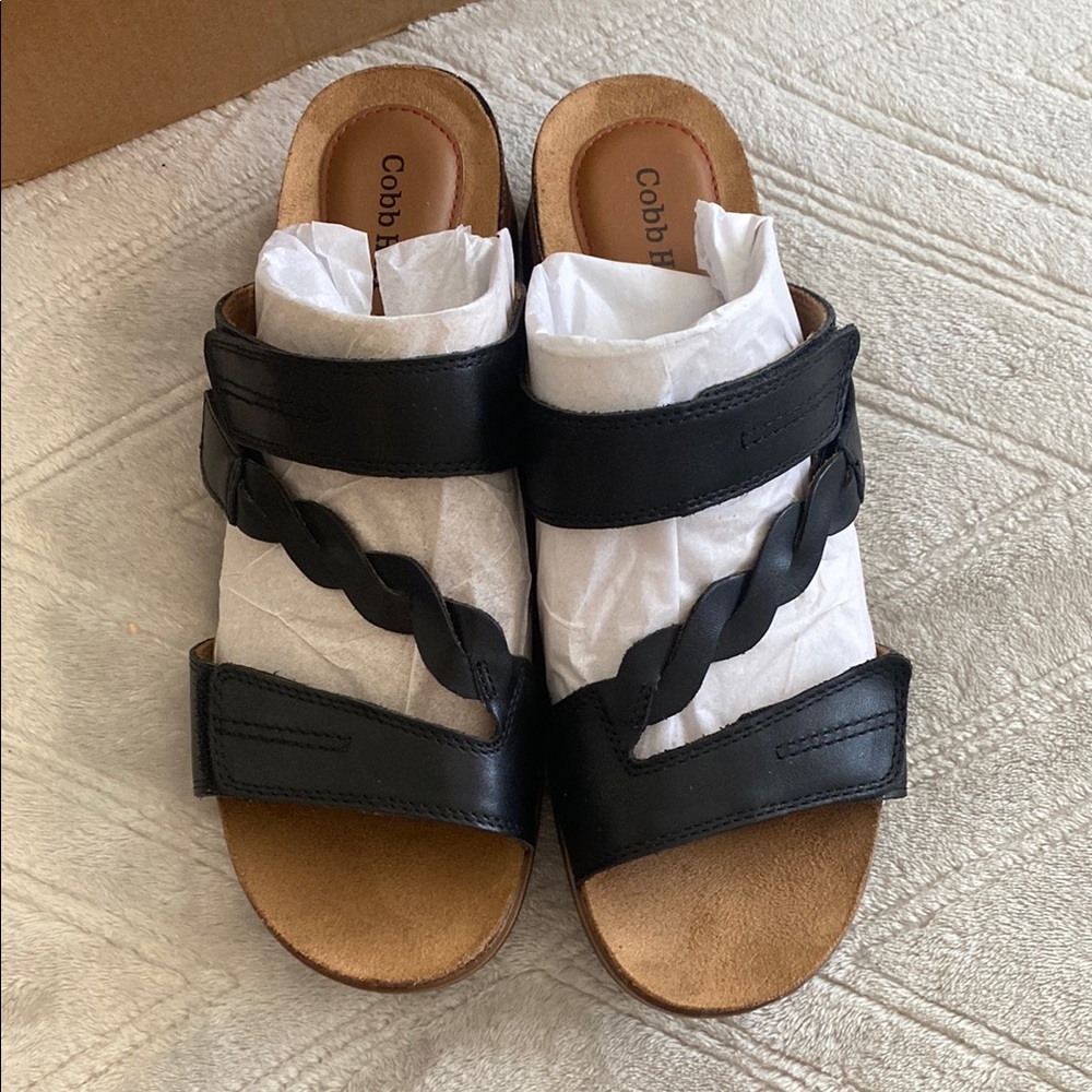 Cobb Hill by New Balance Black Sandals with Braided Straps